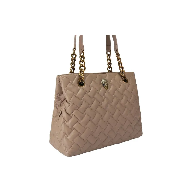 Kurt Geiger London Sheepskin Tote Bag Shopping Bag Handbag Shoulder Bag Women's Taupe-1