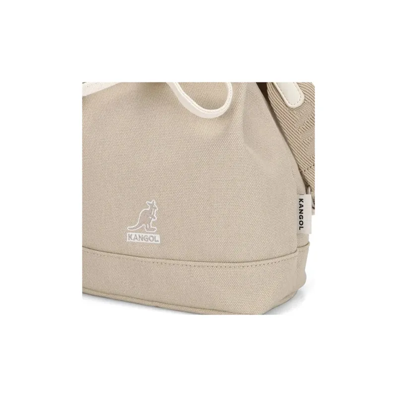 KANGOL Canvas Bucket Bag Canvas Bag Shoulder Bag Crossbody Bag Handbag Regular Women's Beige-4