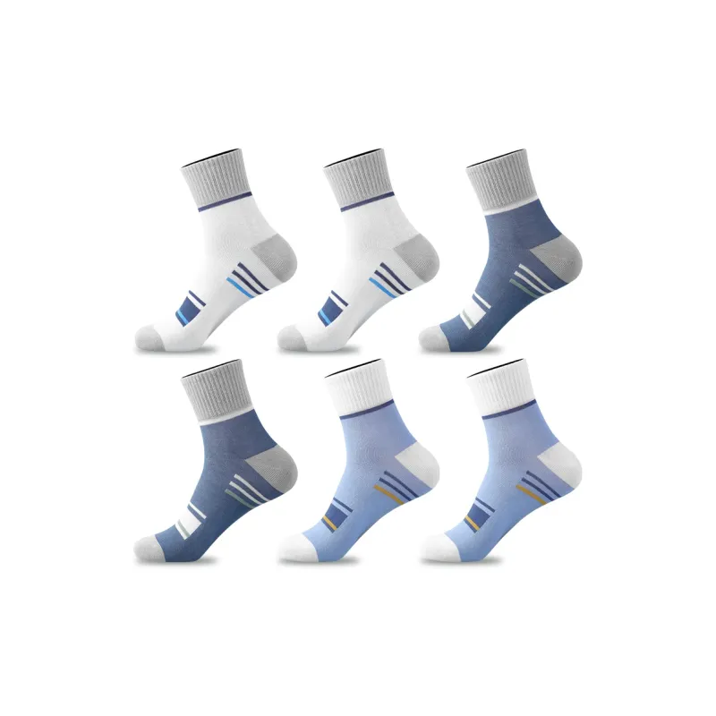 H YXIANG Mid Calf Socks Men's 6 Pack-6