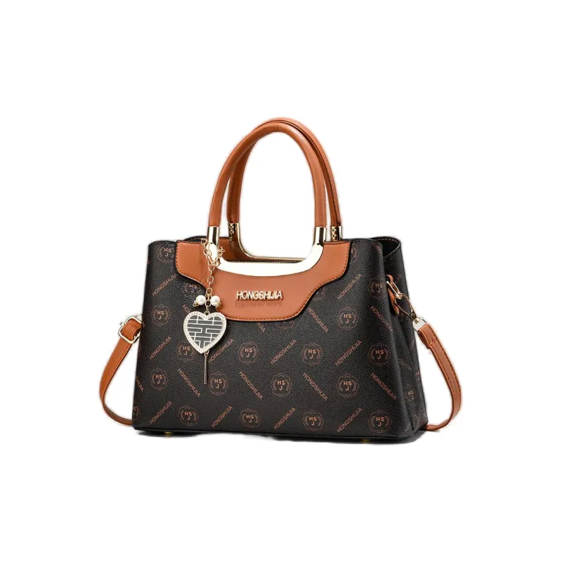 Weymond PU Handbag Regular Women's Coffee/Earth Yellow/Black/White/Pink-7