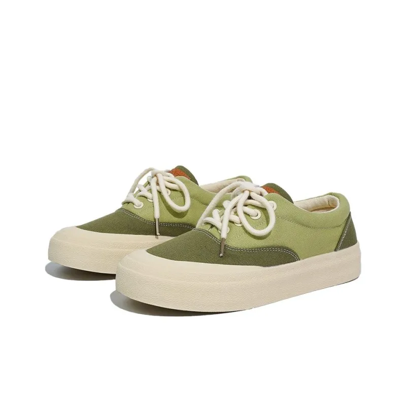 Dafu Leaps Forward Breathable Lightweight Low Top Canvas Shoes Women's Green-2