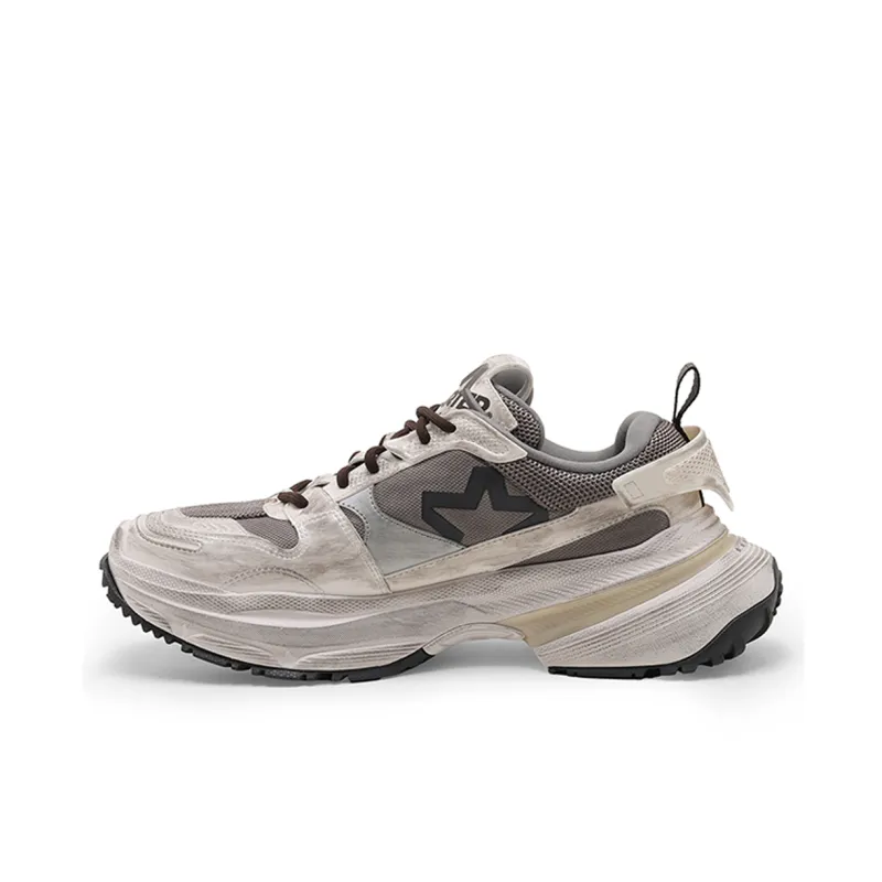 STARTER Anti Slip Wear Resistant Breathable Lightweight Moisture Wicking Coverage Low Top Chunky Sneakers Unisex Gray-1