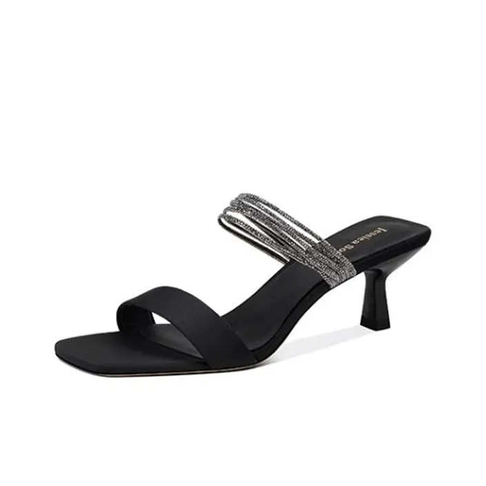 JESSICA SOPHIA Rhinestone Slip Resistant Abrasion Resistant Slide Slippers Women's-0