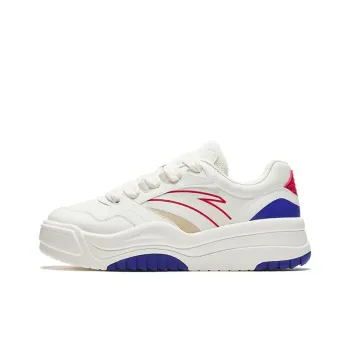Anta Wear Resistant Height Increasing Low Top Skateboard Shoes Men's White Blue