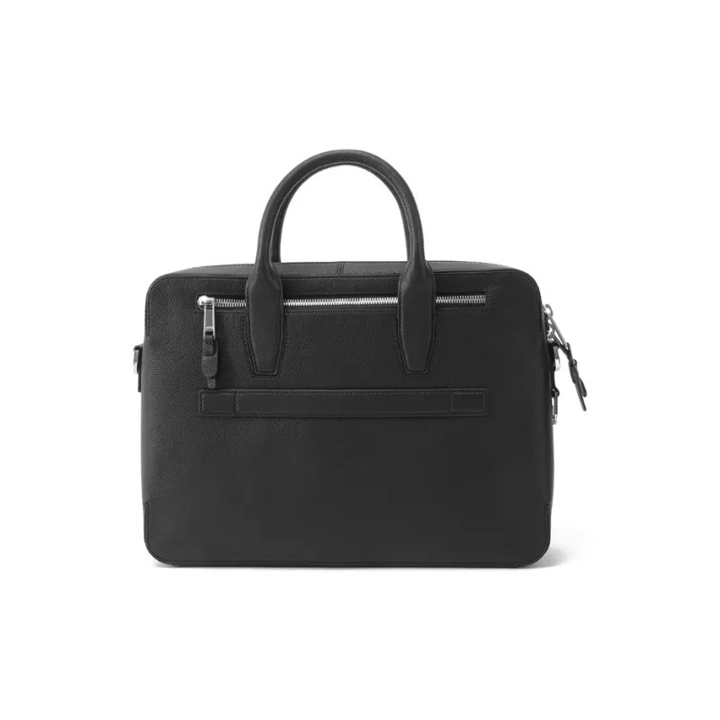 HUGO BOSS Cow Leather Briefcase, Shoulder Bag, Crossbody Bag, Handbag Men's Black-3