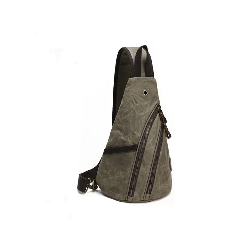 TTaG．baG Batik Canvas With Leather Crossbody Bag Regular Men's Earth Yellow/Khaki/Gray/Green-13