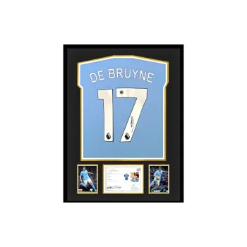 Three For De Bruyne, Autographed Jersey 2023 24 Season, Manchester United Team, EM Certificate, Deluxe Framed