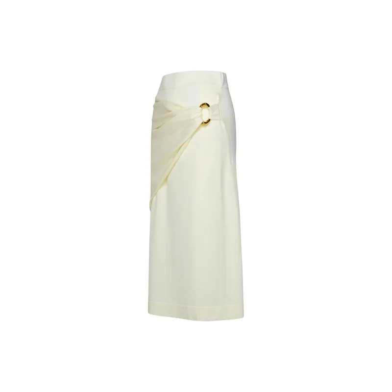 JIL SANDER Layered Effect Knitted Midi Skirt-2