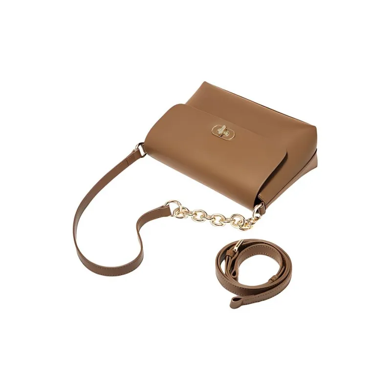 FOXER Cow Leather Premium Fashion Refined Summer Travel Women's Bag Regular Women's Milkshake White/Caramel-12