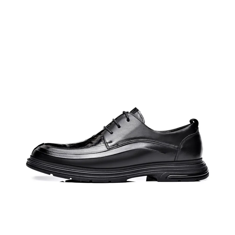 LUOMAIKE Dress Shoes Men Low Top Black-0