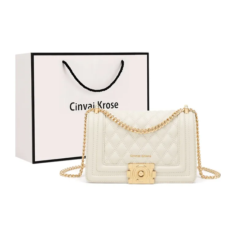 Simvay Clos Cow Leather With Synthetic Leather Small Square Shoulder Bag Regular Women's Black/White-7