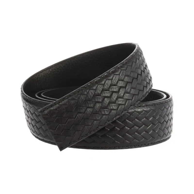 FORTEI Top Grain Cow Leather Belts Men's Black Width 3.5cm Gift Box Set-4