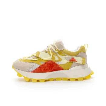 CHOVO Chunky Sneakers Women's Low Top Yellow/Pink