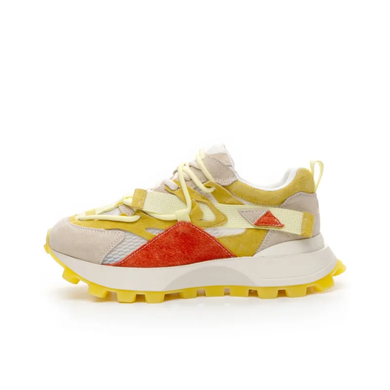 CHOVO Chunky Sneakers Women's Low Top Yellow/Pink-0
