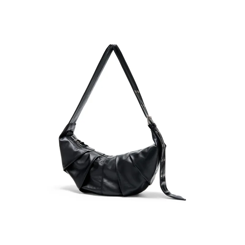 Yawei Kuroda PU With Artificial Leather Crossbody Bags Medium Size Unisex Black-2