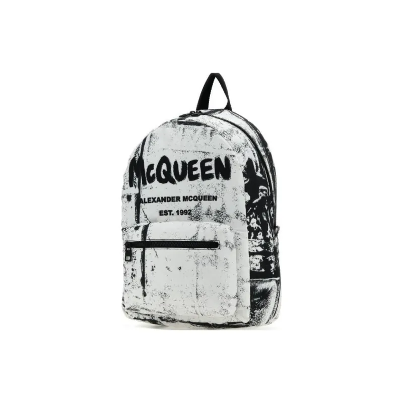 Alexander McQueen Metropolitan Backpack Black/White-2