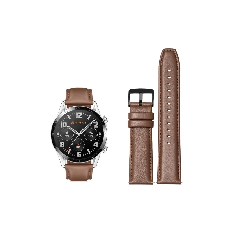 Craftsman Huawei Compatibility Watch Band Genuine Leather Material-2