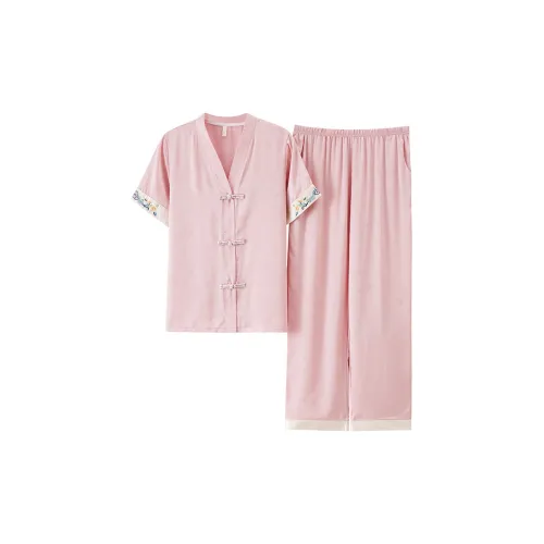 The Story Of The Flower Season Pajama Set Women's Pink
