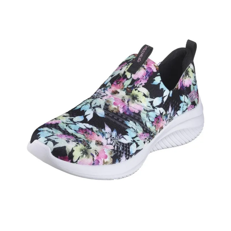 Skechers Ultra Flex 3.0 Flower Road Cushioning Breathable Low-Top Casual Shoes Women's Black-2