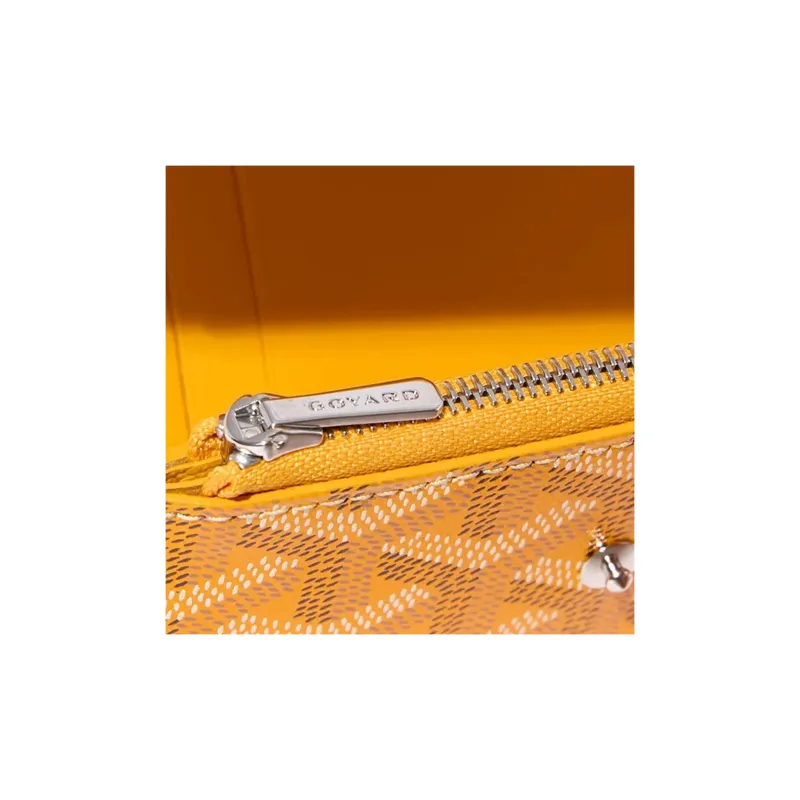 GOYARD Canvas With Calfskin Wallet Unisex Yellow-3