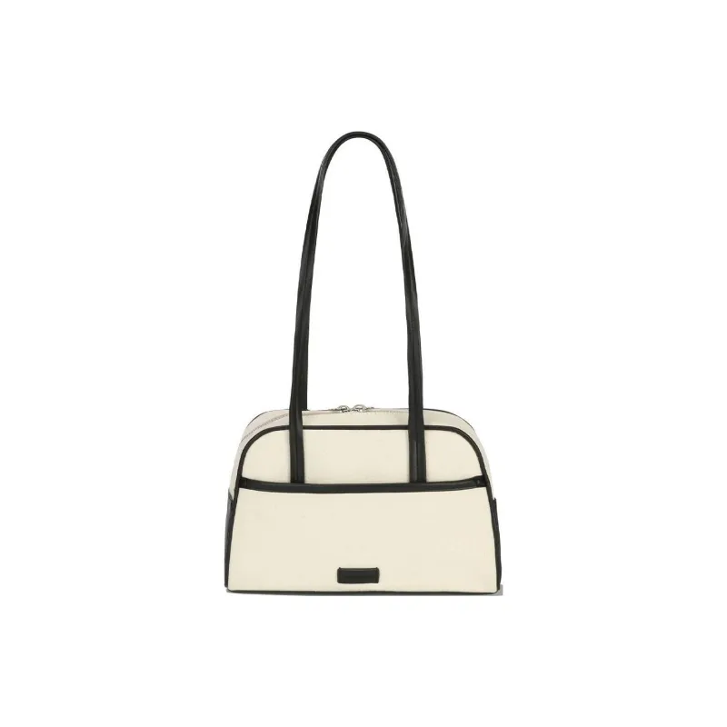 COVERNAT Canvas One Shoulder Handbag Medium Size Women's Black & White-1