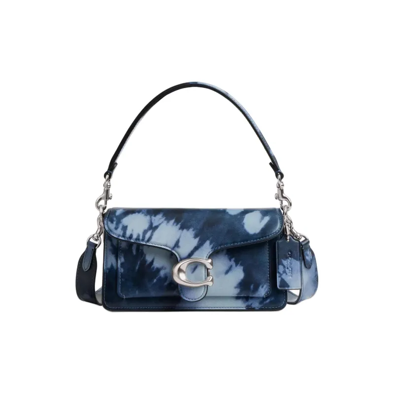 COACH Tabby Smooth Leather Handbag, Shoulder Bag Trumpets Women's Light Antique Nickel & Night Marine Blue-0