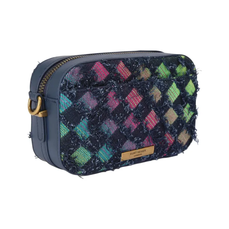 Kurt Geiger London Denim Camera Bag Shoulder Bag Crossbody Bag Small Size Women's Blue & Multicolor-2