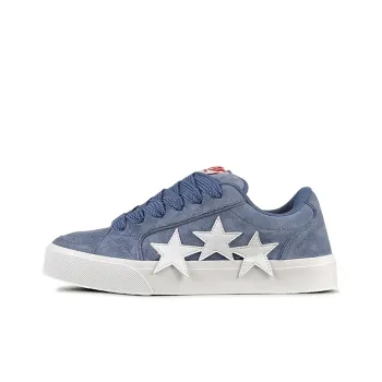 LuzaoT SUPER DRAG Stars Shoes Wear resistant And Lightweight Low Top Skateboard Shoes Unisex Sea Blue White