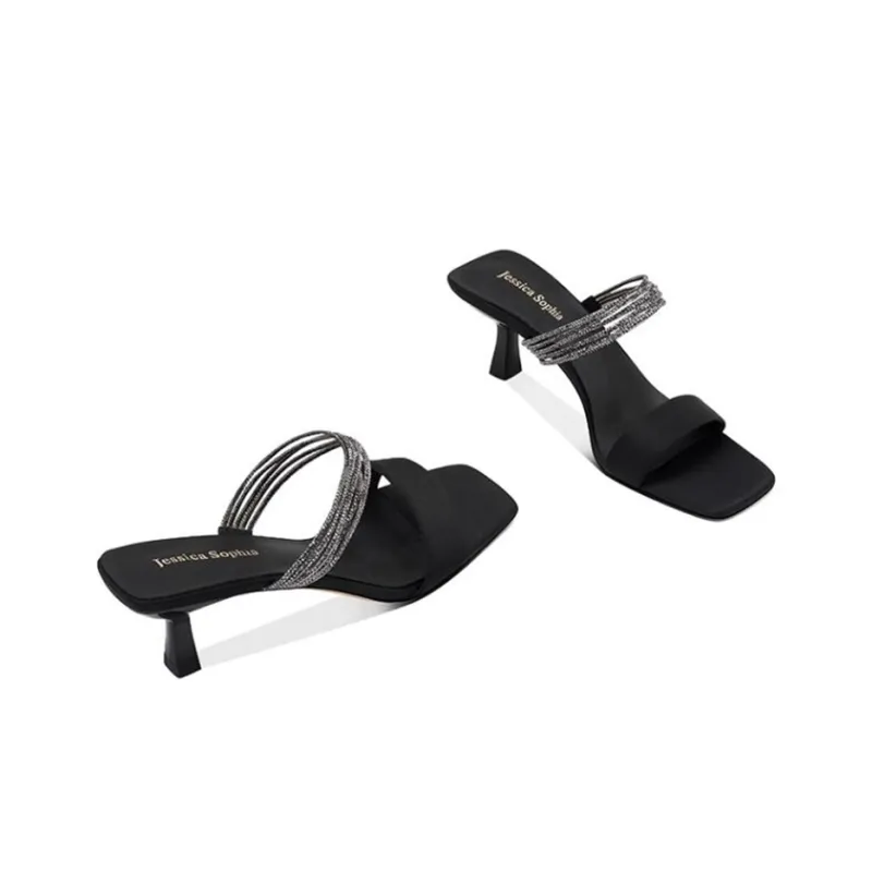 JESSICA SOPHIA Rhinestone Slip Resistant Abrasion Resistant Slide Slippers Women's-1
