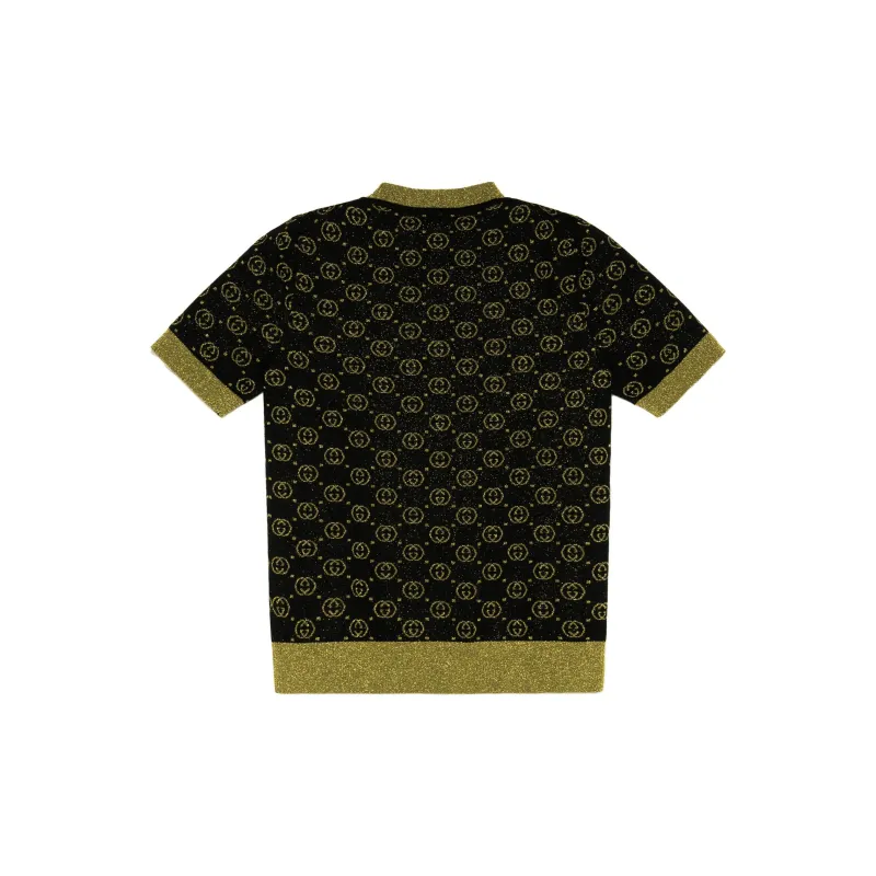 GUCCI Wool Top With GG Motif Black-1