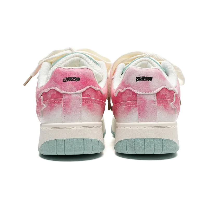 Anime story Skateboard Shoes Women's Low Top Turquoise Green-5