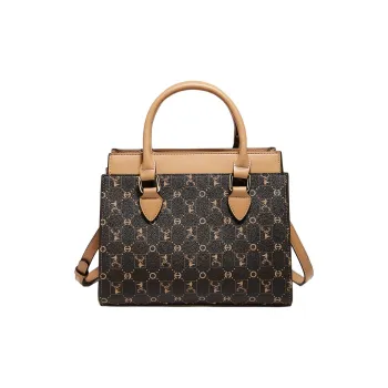 Marino Orlandi Wear Resistant PVC Elegant Shoulder Bag Crossbody Bag Women's Coffee/Apricot