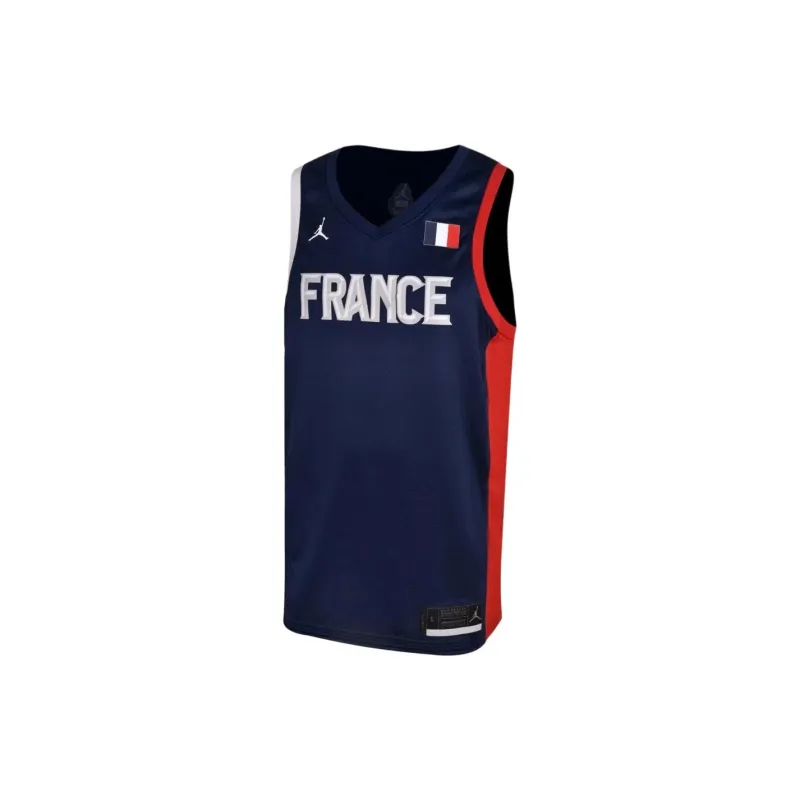Jordan Basketball Jerseys Team France Men's Blue-2