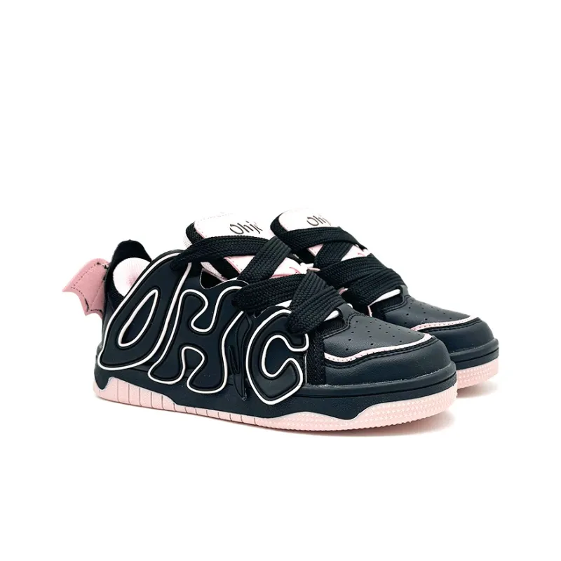 OHJC Slip Resistant Cushioning Abrasion Resistant Lightweight Breathable Low Top Skateboard Shoes Unisex-3