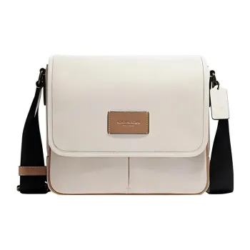 COACH Sprint Cow Leather Messenger Bag Shoulder Bag Crossbody Bag Medium Size Men's White