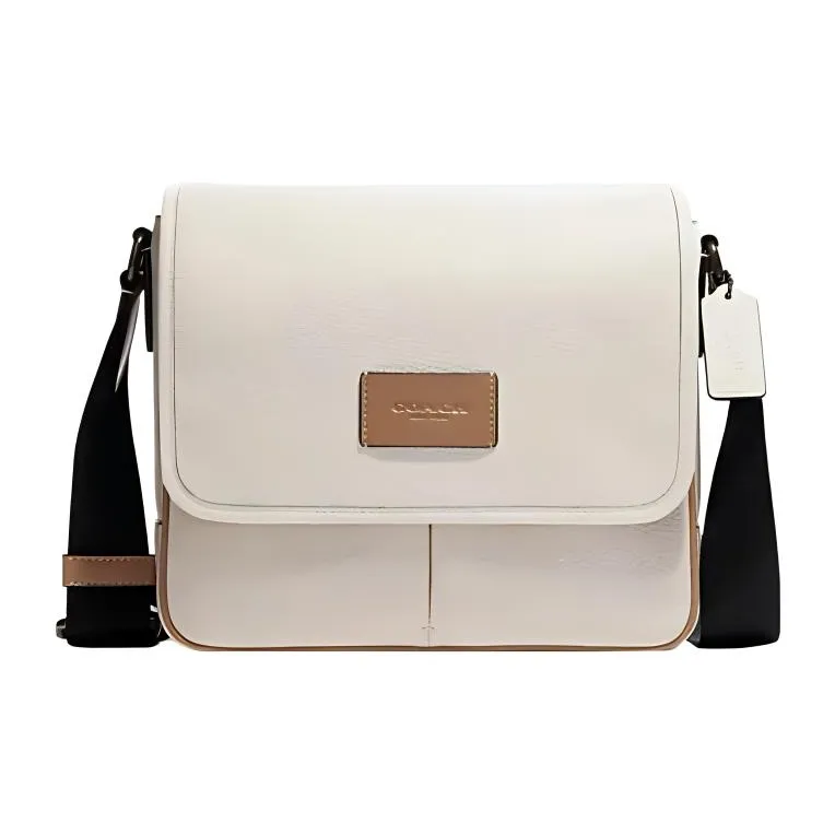 COACH Sprint Cow Leather Messenger Bag Shoulder Bag Crossbody Bag Medium Size Men's White-0