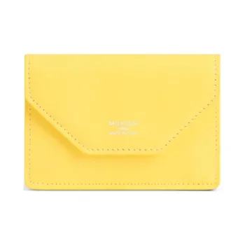 Balenciaga Smooth Calf Leather Wallet Mini Women's Yellow