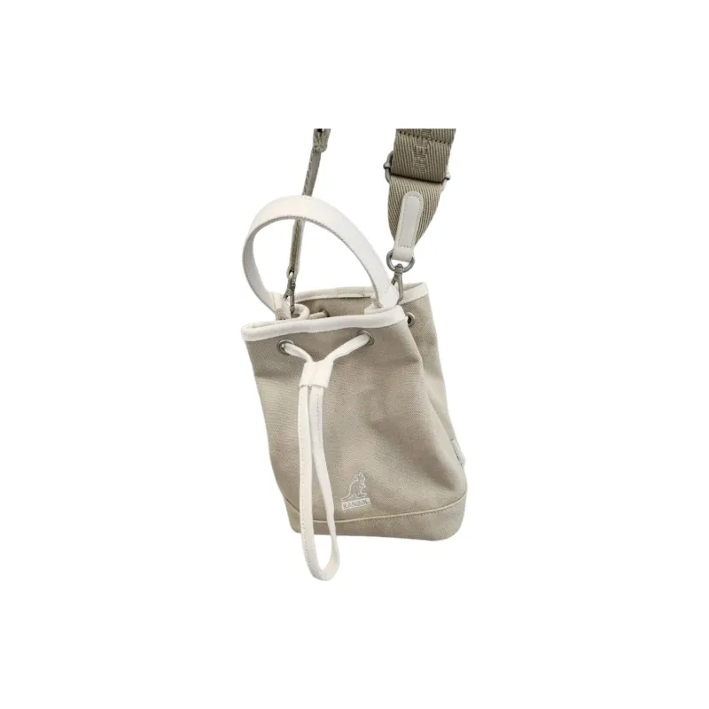 KANGOL Canvas Bucket Bag Canvas Bag Shoulder Bag Crossbody Bag Handbag Regular Women's Beige-3