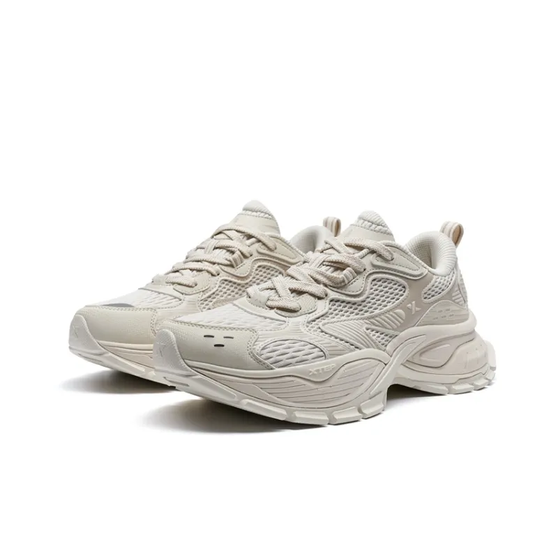 XTEP Basque Height Increasing Coverage Low-Top Casual Shoes Men's Fresh Look Milk Cheese-3
