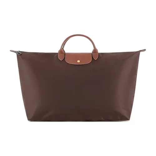 LONGCHAMP Fabric Dumpling bag Square Handbags Women's Tan