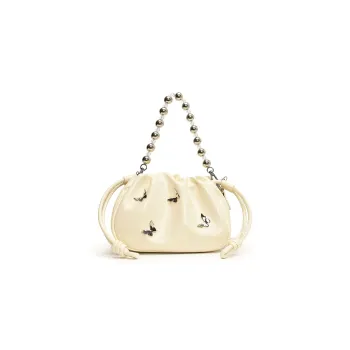 HCXK Pu Crossbody Bag Small Size Women's Ecru/Silver/Black