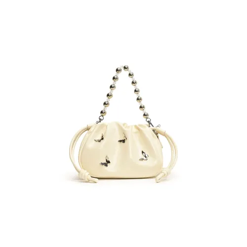 HCXK Pu Crossbody Bag Small Size Women's Ecru/Silver/Black