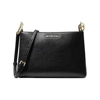 MICHAEL KORS Leather Envelope Bag, Shoulder Bag, Crossbody Bag Medium Size Women's Black