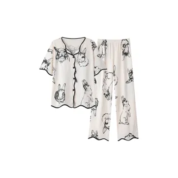 The Story Of The Flower Season Pajama Set Women's White