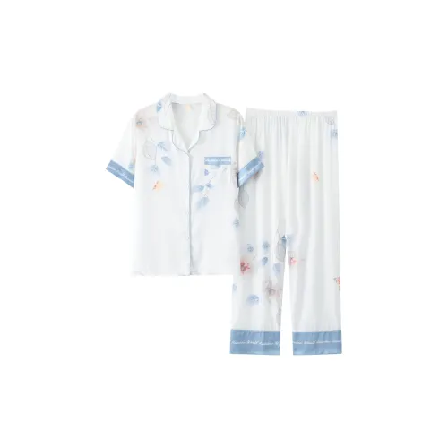 The Story Of The Flower Season Pajama Set Women's White