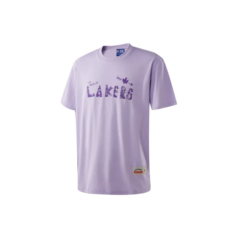 NBA Drop Shoulder Sleeve T-Shirt Unisex Light Purple-1