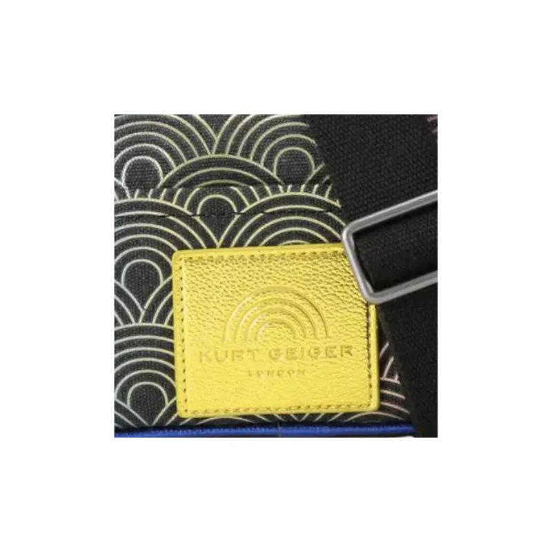 Kurt Geiger London Canvas Canvas Bag Camera Bag Shoulder Bag Crossbody Bag Small Size Women's Black & Multicolor-4