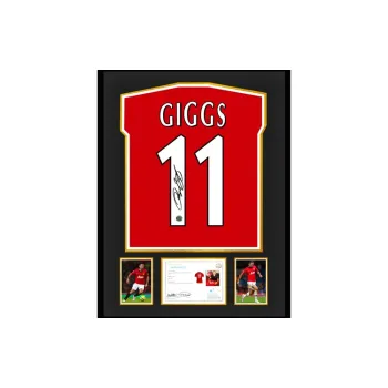 Three For Ziggs Signed Manchester United 2022-23 Season Jersey EM Certificate Framed And Mounted