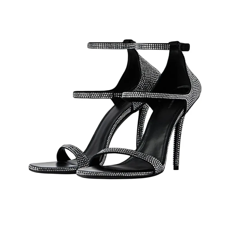 Balenciaga Honey Strap Sandals 11cm Women's Black-2