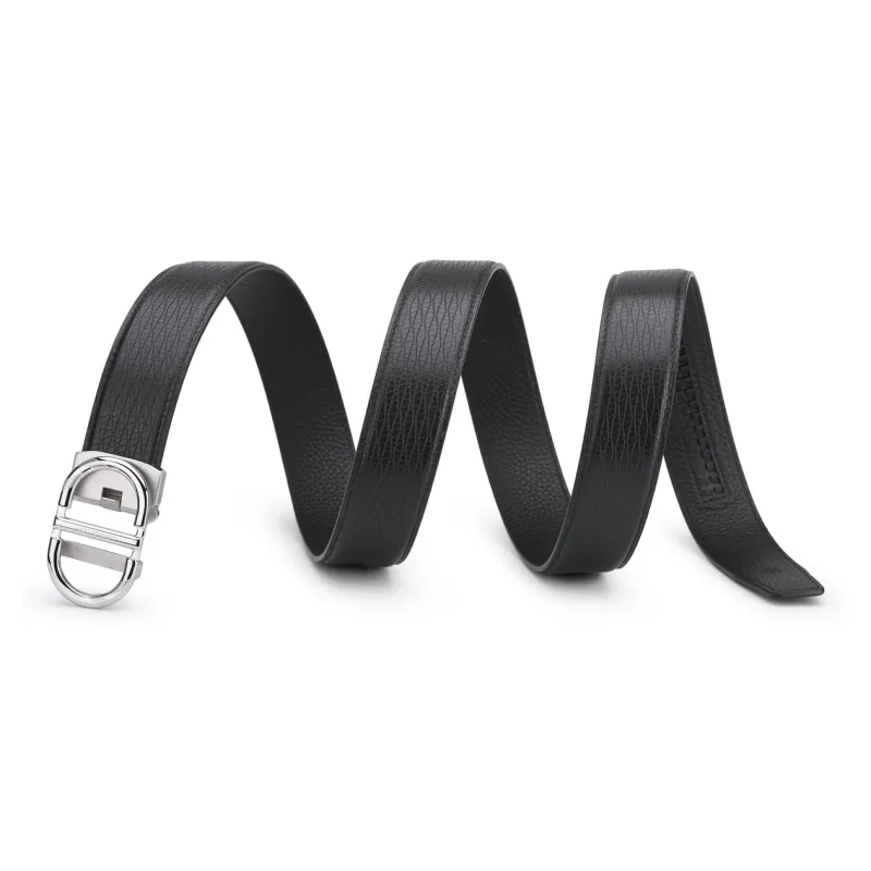 Chrisdien Deny Trendy Business Automatic Buckle With A Touch Of Design Cow Leather Leather Belts Men's Width 3.4CM-3